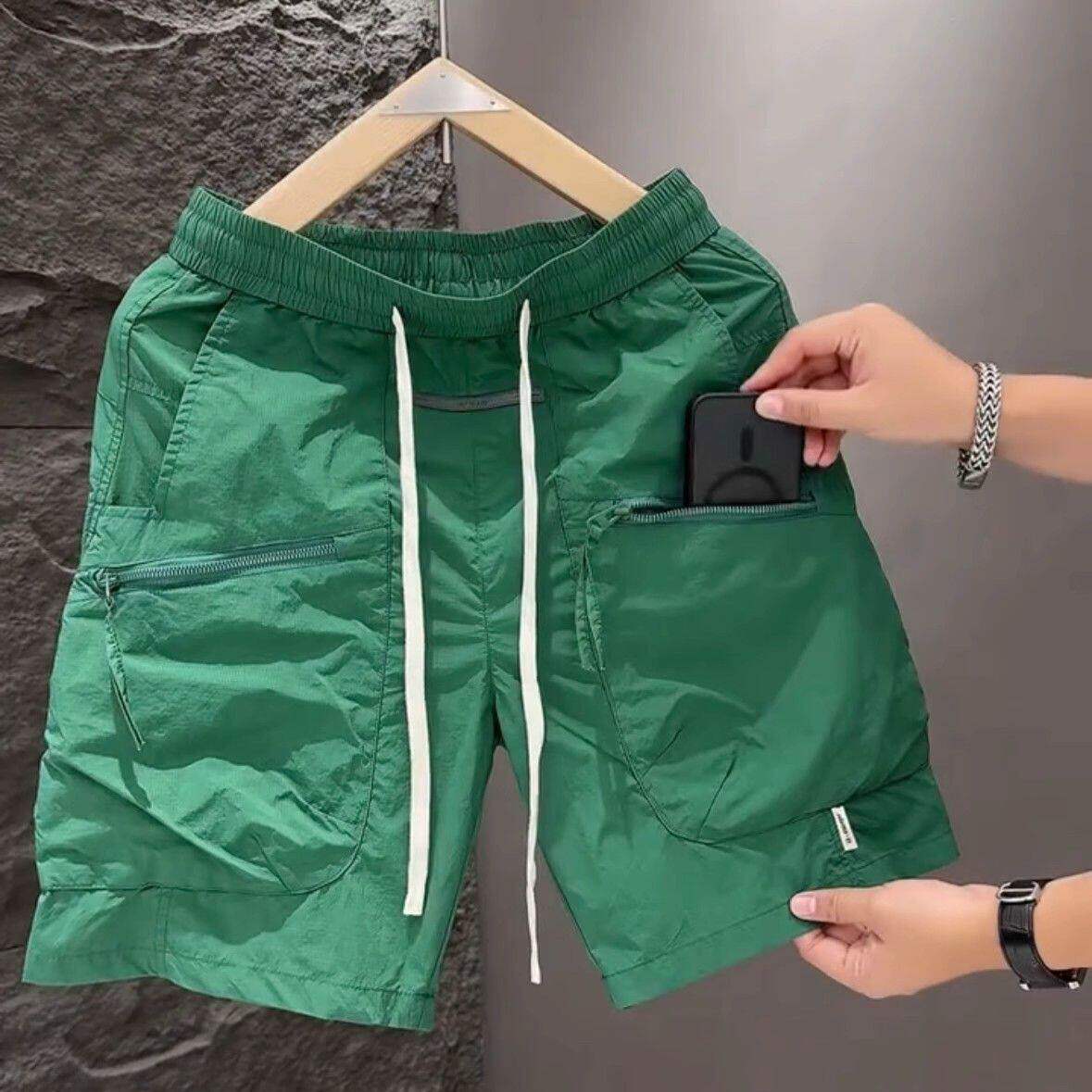 夏季薄款男士大口袋拉链工装短裤痞帅百搭宽松速干运动休闲五分裤