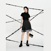 织造司 暗纹织银马面裙短裙a字半身裙女 改良短款 吉羊止止 新中式