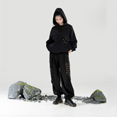 户外风连帽冲锋衣外套宽松直筒裤 轻中式 工装 裤 织造司 长裤 观川海