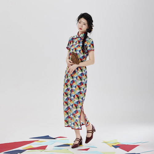 织造司[五毒图]原创国风新中式旗袍2025新款连衣裙轻奢高级感长裙