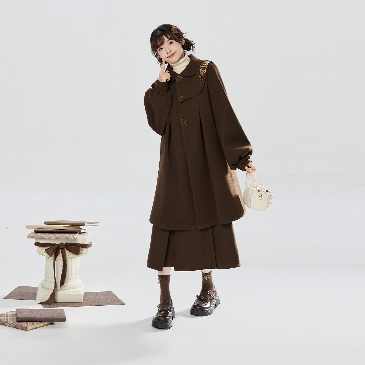 织造司[冬序热茶]学院风套装大衣外套上衣女针织打底衫吊带连衣裙,女装/女士精品,汉服套装,淘宝优惠券,粉丝福利购,淘宝优惠卷