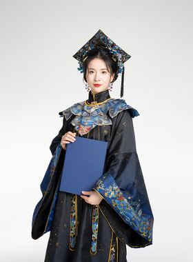 织造司[毕业礼帽]原创新中式凤凰翎羽2025新款博士帽学位帽硕士帽