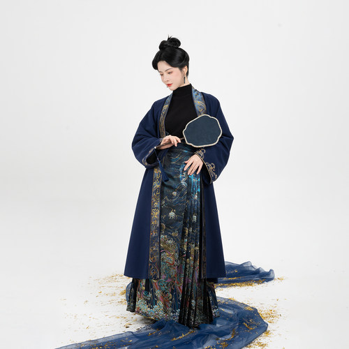 织造司[月神]原创明制妆花织金马面裙汉服星晓改良长褙子呢子大衣