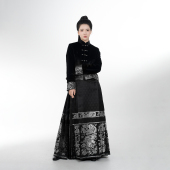 盘扣立领织银丝绒外套上衣提花刺绣衬衫 新中式 笼中月 现货织造司