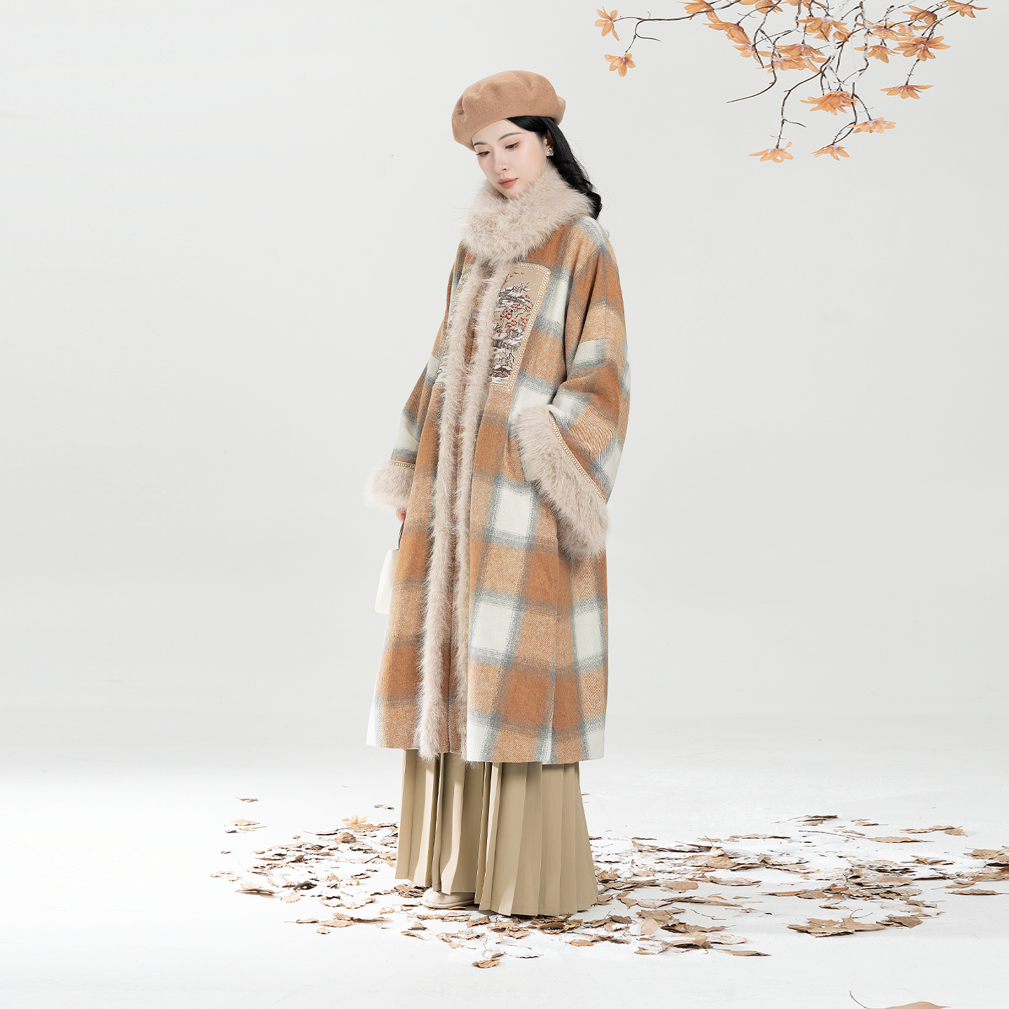 织造司晚风欲雪【10/31 20点开售包邮】圆领补外套打底衫百褶裙子