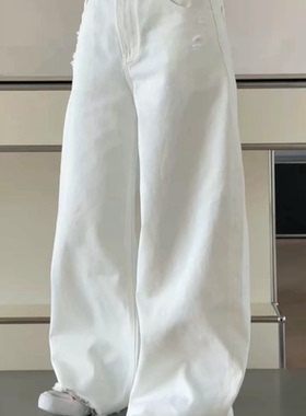 诗歌兰女装2026春款 55017休闲个性街头风破洞裤毛边牛仔裤女