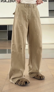 休闲泼漆牛仔裤 22849设计感街头潮流风工装 女 2026春款 诗歌兰女装