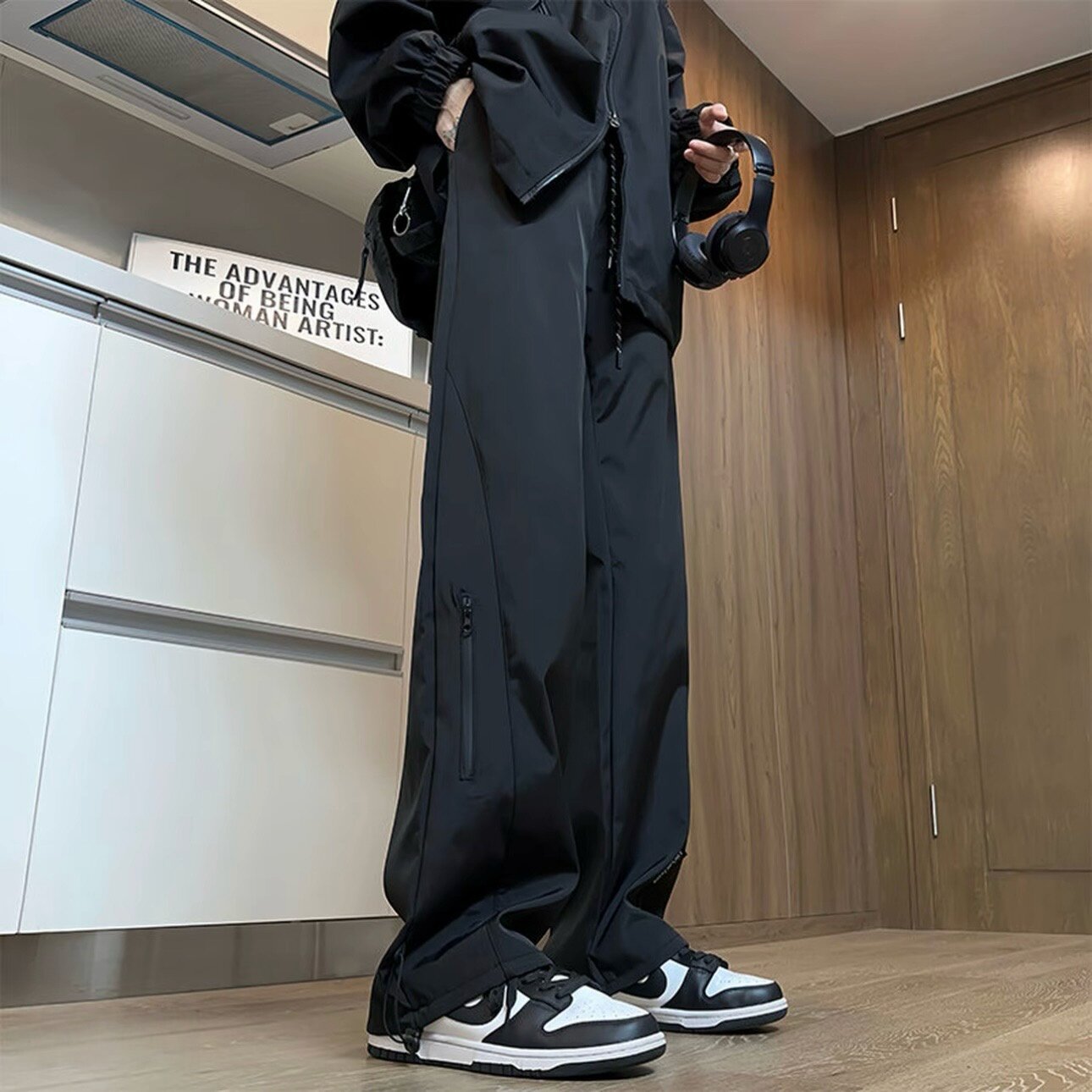 FOG DUNK冲锋裤男女春秋季新款宽松直筒运动裤户外机能工装休闲裤