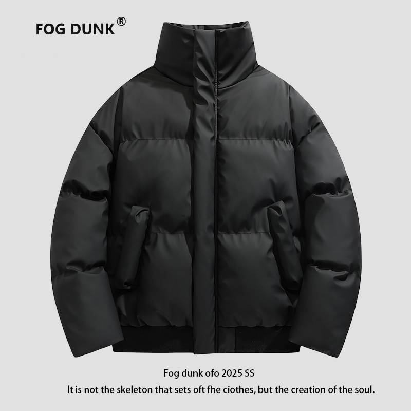 FOG DUNK皮棉服2025冬季美式加厚立领外套男女宽松百搭保暖棉衣
