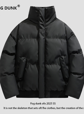 FOG DUNK皮棉服2025冬季美式加厚立领外套男女宽松百搭保暖棉衣