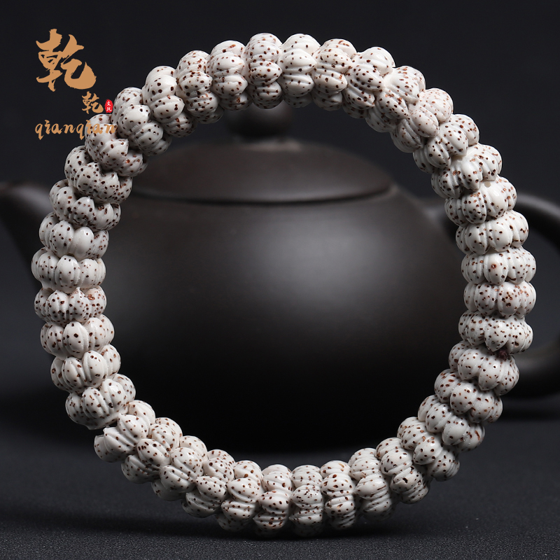 星月菩提手串雕刻九转莲花伏魔圈