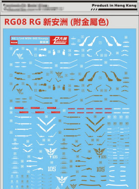 RG22 DL 大林 RG 1/144 Sinanju 新安洲 新安州 金属色 专用水贴