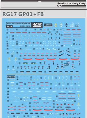 RG17 [DL]大林 RG 1/144 RX78 GP01+FB 试作1号机 专用水贴