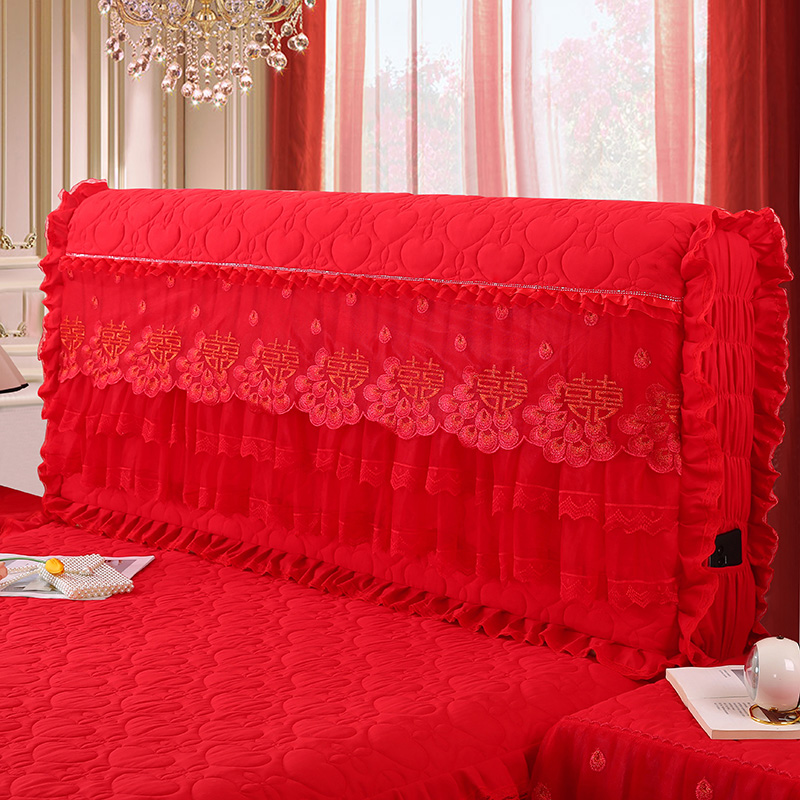新品结婚庆大红全包防尘罩蕾丝