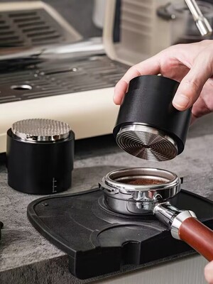 304不锈钢三合一咖啡布粉器压粉散粉针按压平衡弹力压粉器515358