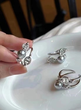 猪鼻子珍珠戒指，施家珍珠，高品位，真品的既视感，戒圈可调节