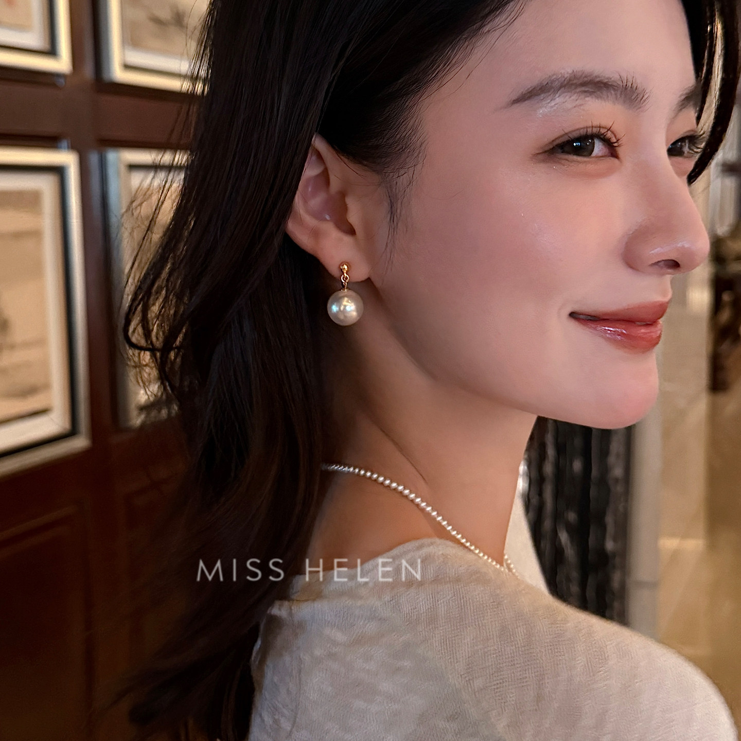 MISS HELEN经典水晶仿珍珠银针耳钉耳夹女通勤耳饰气质简约耳环冬,饰品/流行首饰/时尚饰品新,耳夹,淘宝优惠券,粉丝福利购,淘宝优惠卷