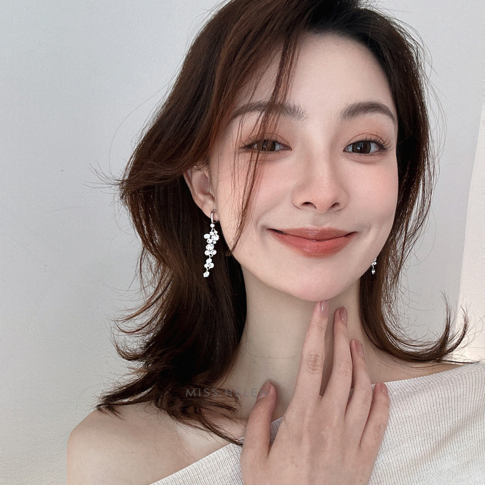 MISS HELEN法式水晶葡萄」硅胶耳夹女无耳洞耳环超闪水钻流苏耳饰,饰品/流行首饰/时尚饰品新,耳夹,淘宝优惠券,粉丝福利购,淘宝优惠卷