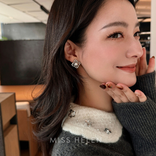 MISS 丝香小众设计耳钉高级感耳饰耳环无耳洞耳夹女简约 HELEN