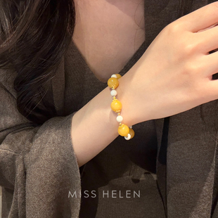 MISS 秋香蜜蜡手串女精致简约高级百搭设计送闺蜜生日礼物 HELEN