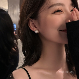 Miss Helen拉丝银球」耳钉&耳夹女蚊香盘简约气质无耳洞耳环耳饰