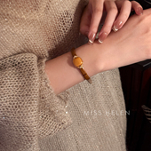 MISS HELEN蜜蜡表带手镯女手链冬季 美拉德氛围感叠戴首饰生日礼物