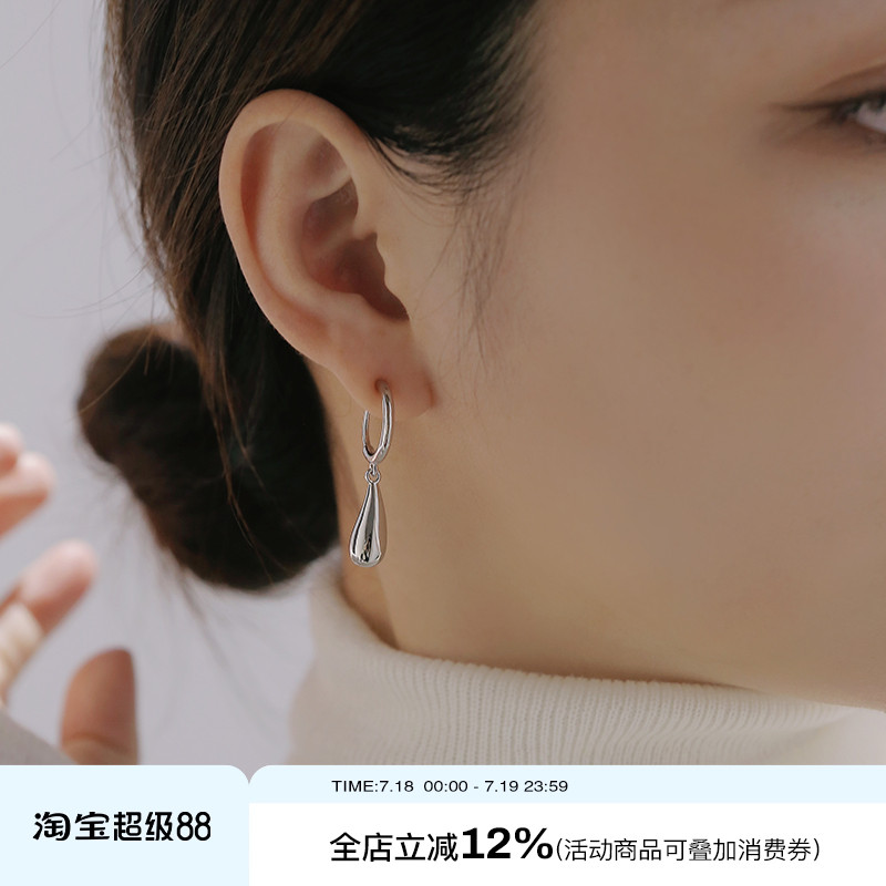 金属水滴硅胶无耳洞耳夹通勤耳钉