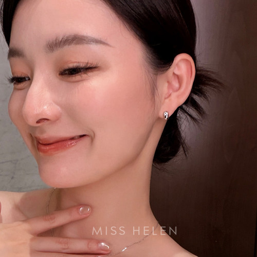 MISS HELEN 小鼻嘎豆豆耳钉硅胶耳夹无耳洞气质高级淦通勤百搭款