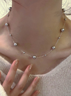 原创星际满天星S925银仿珍珠项链