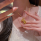 MissHelen葫芦」吊坠项链女重工古法沙金高保色锁骨链简约气质冬