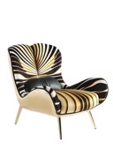 意大利轻奢网红单人椅新款 虎纹休闲椅沙发椅robertocavalli扶手椅