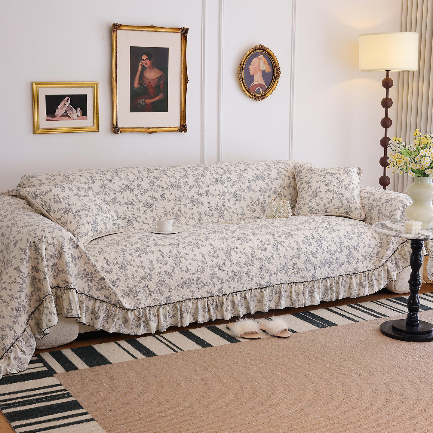 法式复古田园沙发巾高级感防滑全包盖布轻奢百搭四季客厅沙发套罩,居家布艺,沙发套,淘宝优惠券,粉丝福利购,淘宝优惠卷