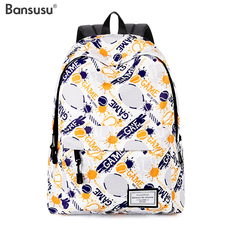 Bansusu印花双肩书包旅行包
