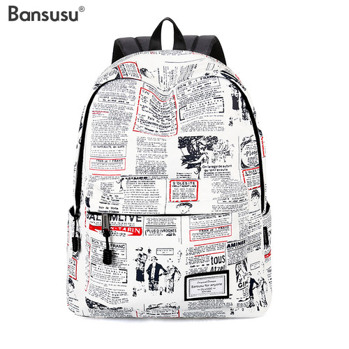 Bansusu.欧美双肩包女夏旅行包大容量背包学生书包中性防泼水男女