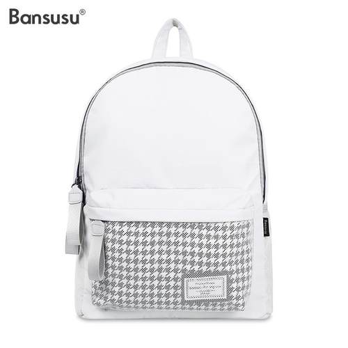 Bansusu.2025新款双肩包女纯色书包女高中生旅行轻便包背包大容量