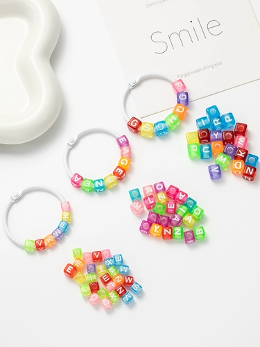 Акриловые бусины с буквами, браслет из бисера ручной работы, ожерелье, брелок, аксессуар, аксессуары, английский, DIY