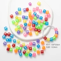 Пряжка с буквами разных цветов, 8 мм, прозрачная, 10 г (около 25 шт.)