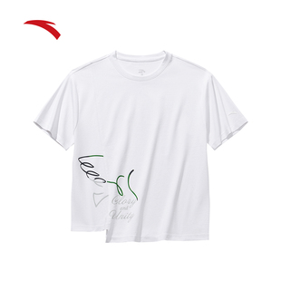 安踏冷萃T女款ICONIC系列冰肤凉感夏季透气吸汗短袖上衣162628117