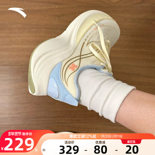 安踏女鞋叶子6跑步鞋2026春季款皮面防水保暖厚底增高女鞋运动鞋