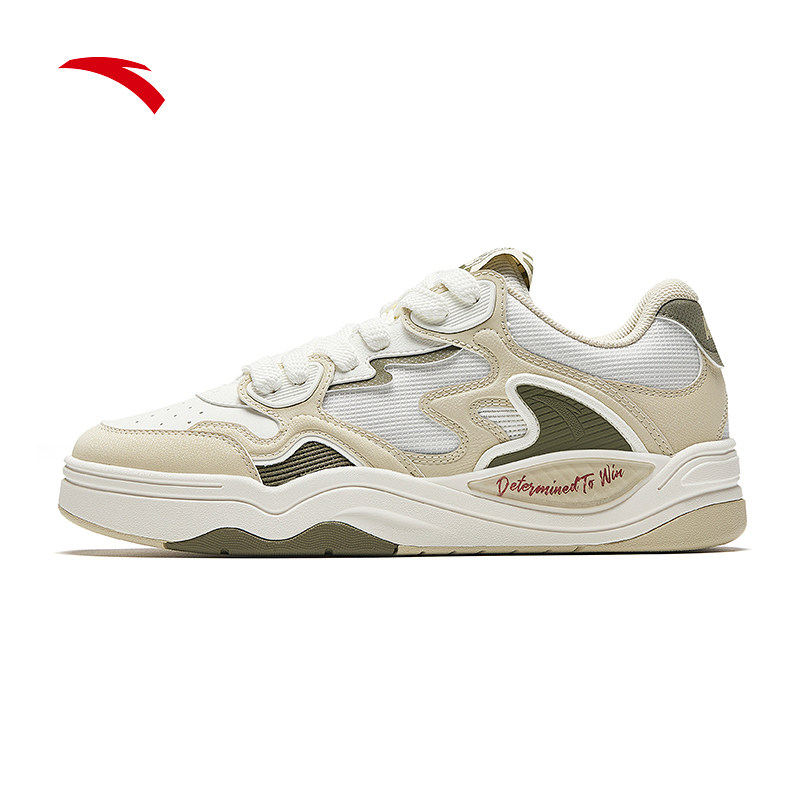 安踏烈焰男子板鞋春季低帮厚底增高百搭减震轻便休闲鞋112628094