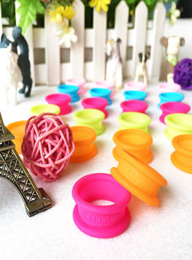 宠物美容剪刀专用指圈硅胶剪刀指圈 彩色软硅胶指皮圈理发指环