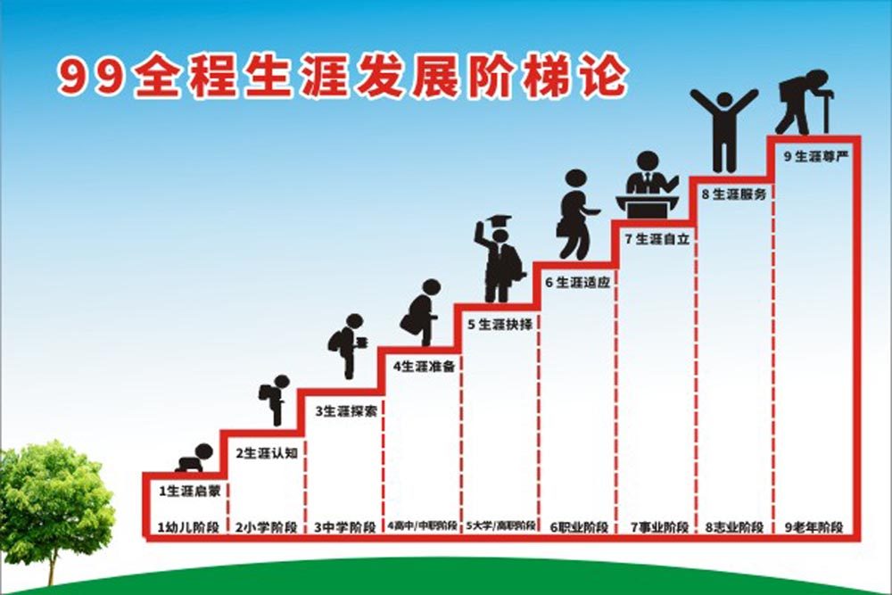 m769海报99全程生涯发展阶梯论人生生涯规划学业阶段1792定制展板