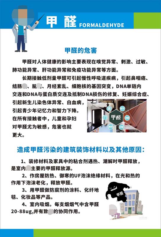 m769甲醛的危害造成甲醛污染的原因宣传挂图海报印制展板贴纸2270