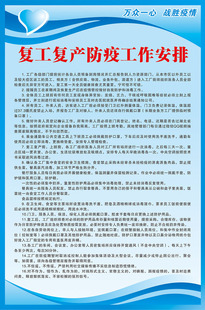 企业复工复产防疫工作安排214预防冠状病毒肺炎疫情海报印制14-8