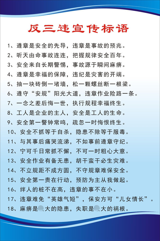 m768安全生产月反三违宣传标语制度表880写真展板喷绘海报印制1