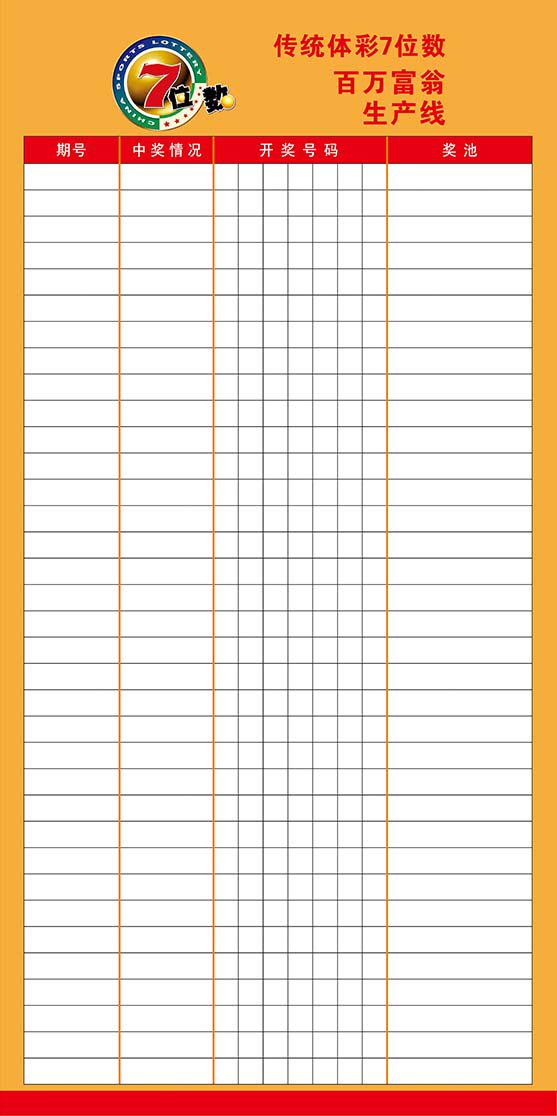 m769中国体育彩票7位数走势图示意图墙贴纸1506喷绘写真海报印制
