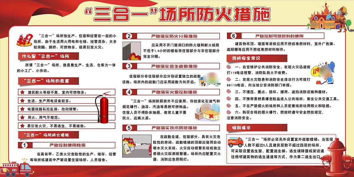 m769什么是三合一场所防火措施消防安全常识宣传栏画海报印制2111