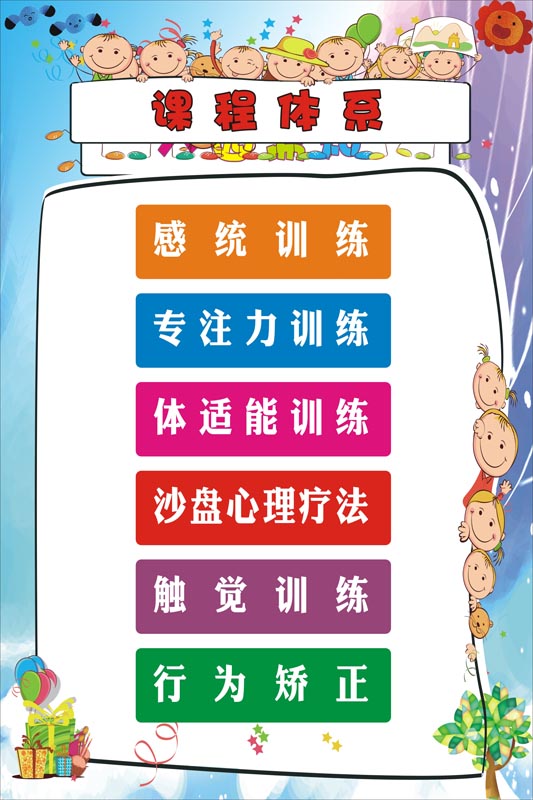 m769儿童感统训练课程体系早教中心宣传装饰挂图展板海报印制2231