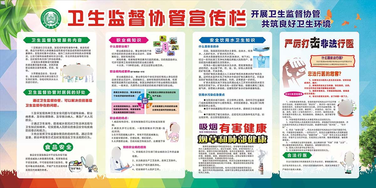 m769职业病知识卫生监督协管宣传栏展板展板写真喷绘海报印制2173