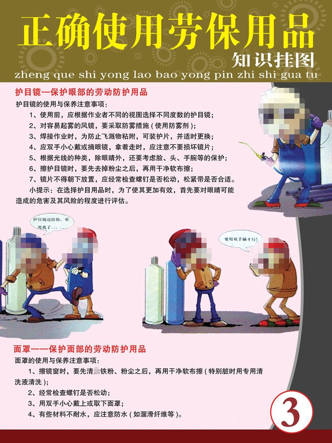 770公司企业单位安全护目镜正确使用劳保用品知识宣传783海报印制
